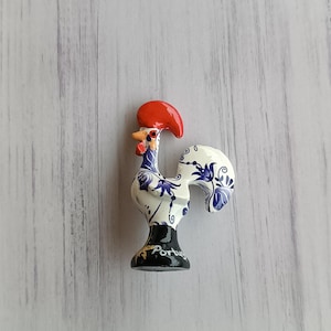 Gallo pintado a mano - Gallo de Barcelos, decoración portuguesa perfecta para la cocina o la sala de estar, gran regalo para él y para ella