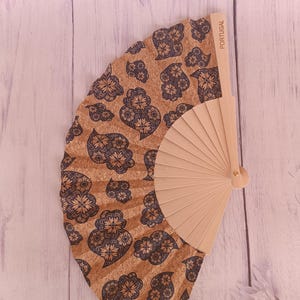 Cork Hand Fan, Portuguese Travel, Vegan Ecofriendly, Gift Ideas, Classic, Romantic,  Sustainability, Women Perfect Summer Decor, Boho Chic