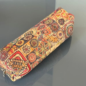 Monedero de maquillaje de corcho, Mujer, Ecológico, Vegano, Viaje, Lápiz, Bolígrafo, Bolso, Portugués, Azulejo, Ella, Mamá, Boho Fancy and Chic, Ideas de regalo, Con clase,