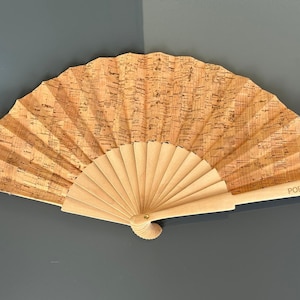 Cork Hand Fan, Portuguese Travel, Vegan Ecofriendly, Gift Ideas, Classic, Romantic,  Sustainability, Women Perfect Summer Decor, Boho Chic