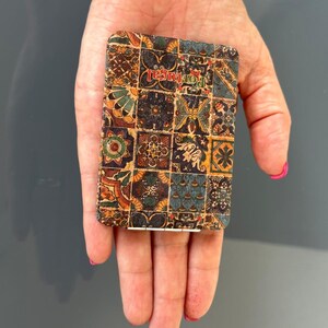 Specchio tascabile in sughero, vegano ed ecologico, compatto, modello a piastrelle, idee regalo di viaggio, donna, uomo, bello, tradizionale