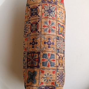Monedero de Maquillaje de Corcho, Viajes de Mujer, Ecológico, Vegano, Lápiz, Bolígrafo, Bolso, Portugués, Azulejo, Con Clase, Boho Fancy y Chic Tradicional, Trabajo,