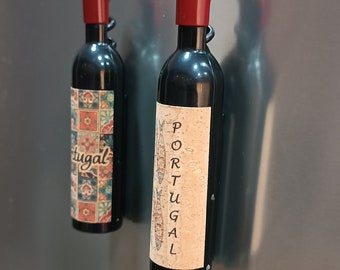 Azulejo magnético de la botella de vino tinto portugués, Portugal, Clásico, Decoración del hogar, Tradicional, Magnético, Colorido, Sacacorchos, Decoración de la cocina
