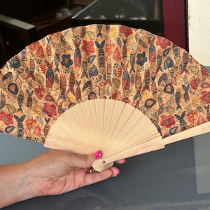 Cork Hand Fan, Portuguese, Travel, Vegan Ecofriendly, Gift Ideas, Classic, Romantic, Sustainability, Women Perfect Summer Decor, Boho Chic