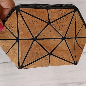 Cartera Necessaire de Corcho, Vegana, Ecológica, Ideas de Regalos de Viaje, Diamond Boho Chic, Lujosa, Portuguesa, Ligera en Peso,