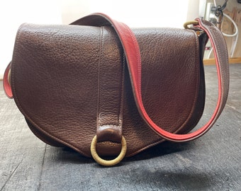 Handmade Steer Hide, Calfskin Lined Bag