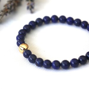 Lapis Lazuli Crystal Bracelet/Chakra alignment/ spiritual gift/ Bracelet Gift/Chakra Affirmation/ Communication/Mental Health/Confidence