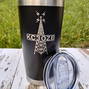 Ham Radio Callsign Tumbler 20oz Custom, Amateur Radio Call Sign Mug, Personalized
