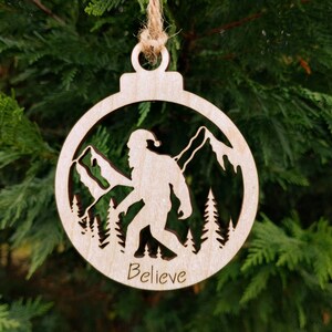 Bigfoot Christmas Ornament, Believe, Sasquatch, Yeti, Santa, Cryptid, Whimsical