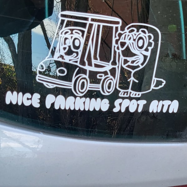 The grannies, nice parking spot, car sticker, car decal