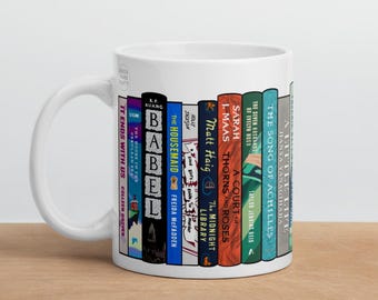 BookTok Book Spine Mug — Popular Fiction & Fantasy Books, Reader Gift