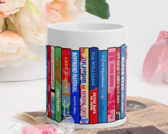 Romance Book Lover Mug, Book Spine Design