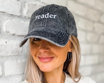 Reader Hat – Embroidered Book Lover Baseball Cap, Bookish Gift for Readers & Book Clubs