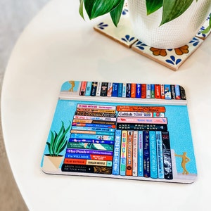 Bookshelf Dreams Mouse Pad, BookTok Book Spines, Bookshelf Drawing, Book Club Gifts