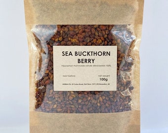 Bayas de espino amarillo / Hippophae rhamnoides / frutos secos rokitnik