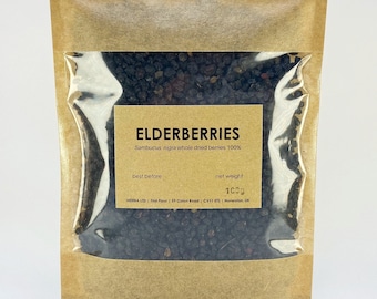 Dried elderberries | Sambucus nigra | whole dried elder berries fruit bez czarny