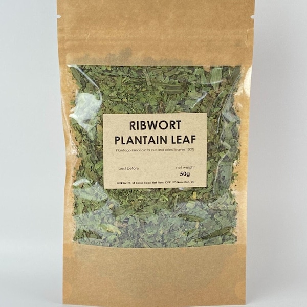 Ribwort plantain leaf | Plantago lanceolata | dried leaves herb herbal tea babka