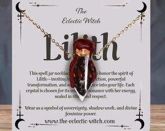 Lilith Zauberglas Halskette | Tragbare Hexenflasche für Selbstliebe, Glamour und Macht | Absicht Amulett | Hexen Geschenk | Dunkle, weibliche Magie