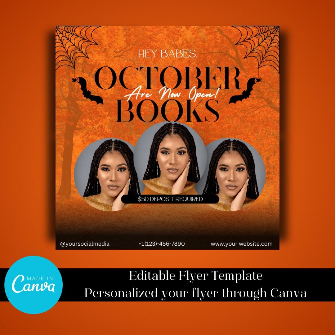 October Holiday Flyer DIY Flyer Template Design Hair Flyer Etsy