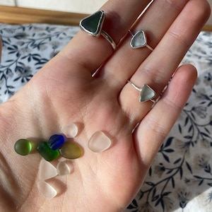Custom Sea Glass rings / Choose your own Sterling Silver Sea Glass ring / Pick your size / Jewllery Gifts for her, Gifts for him
