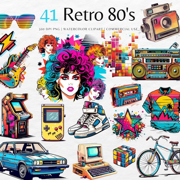 80s Watercolor - Etsy