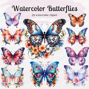 Cute butterfly clipart, Butterflies Clipart | digital download | Commercial use, Watercolor butterflies