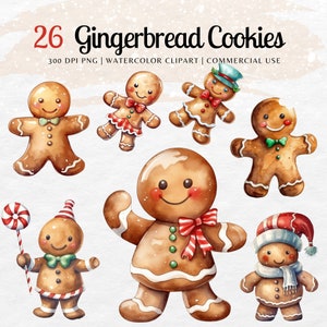 Gingerbread man cookie Clipart Bundle png, Christmas Clipart, digital download | Commercial use, Christmas png