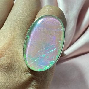 Feueropal Triplet Größe 925 Sterling Silber Ring handgemachte Silber Schmuck Edelstein-Ring Triplet Feueropal Schmuck großen Größe Stein Ring