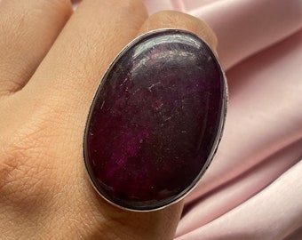 Purple Labradorite Ring 925 Sterling Silver Ring Handmade Silver Jewelry Gemstone Ring Labradorite Jewelry Big Size Gemstone Ring