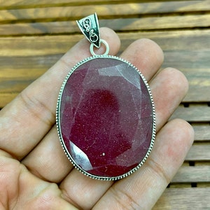 Handmade Ruby Pendant: 925 Sterling Silver Jewelry Gift