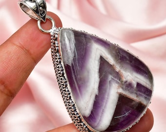 Amethist 925 sterlingzilveren hanger ketting dames