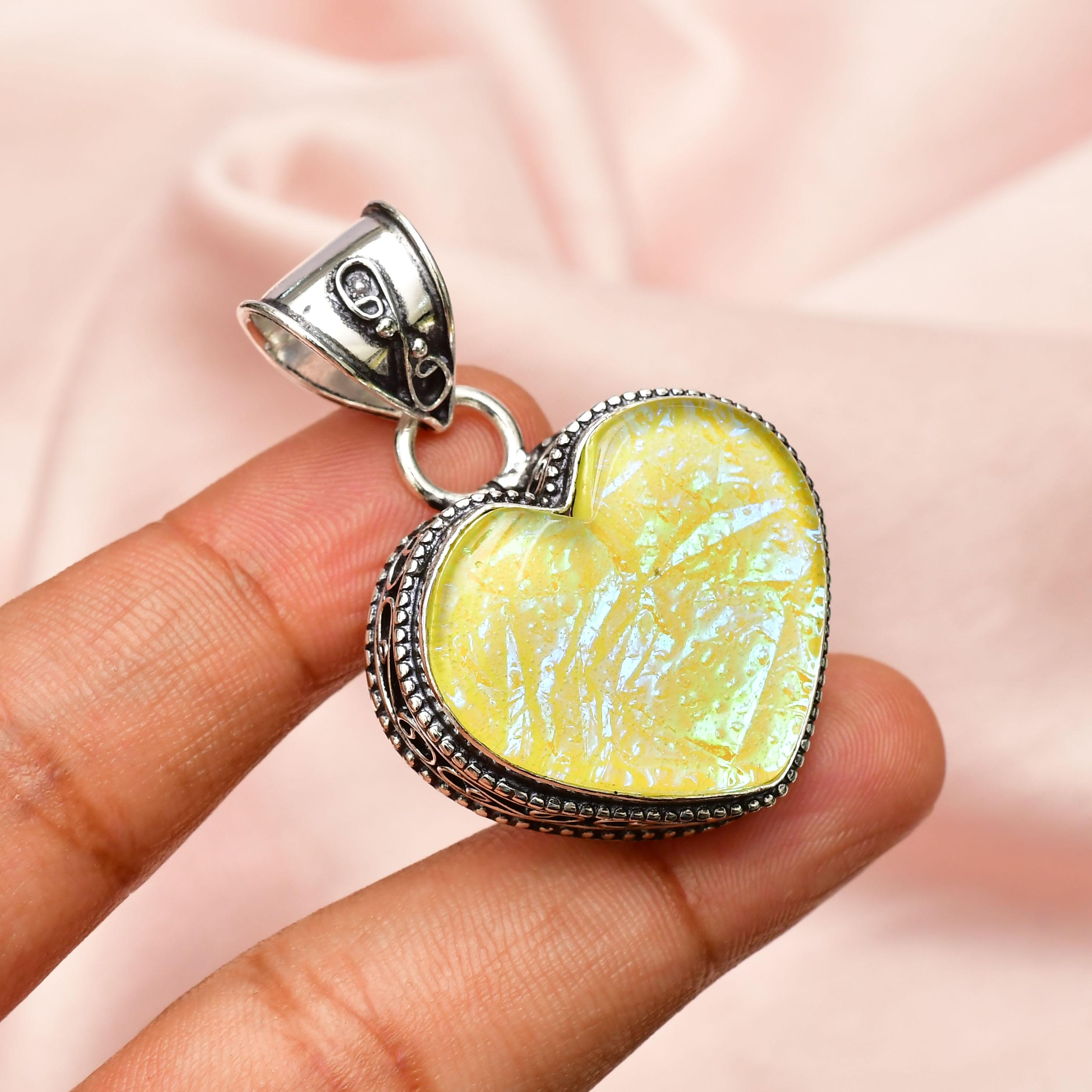 Triplet Fire Opal Heart Pendant, Sterling Silver Necklace - Etsy