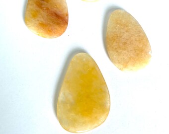 Yellow Onyx Round Teardrop Bead Front Drilled 50x30mm