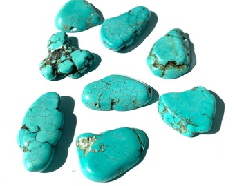 Plateau de perle de tranche turquoise percé 29x17mm