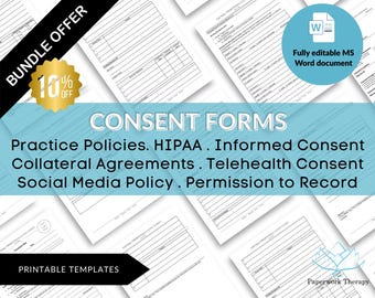 Consent Form Package - Psychotherapy Practice Forms