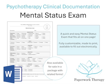 Therapy Form - Mental Status Exam