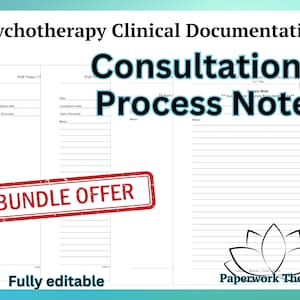 Consultation and Process Notes - Psychotherapy Practice Forms