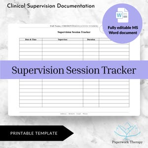 Supervision Session Tracker - Clinical Supervision Form