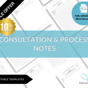 Consultation and Process Notes - Psychotherapy Practice Forms