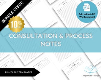 Consultation and Process Notes - Psychotherapy Practice Forms