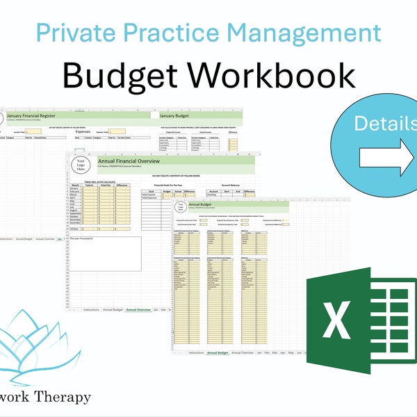 Private Practice Management - Financial Excel Workbook