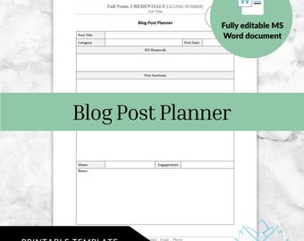 Blog Post Planner - Private Practice Management
