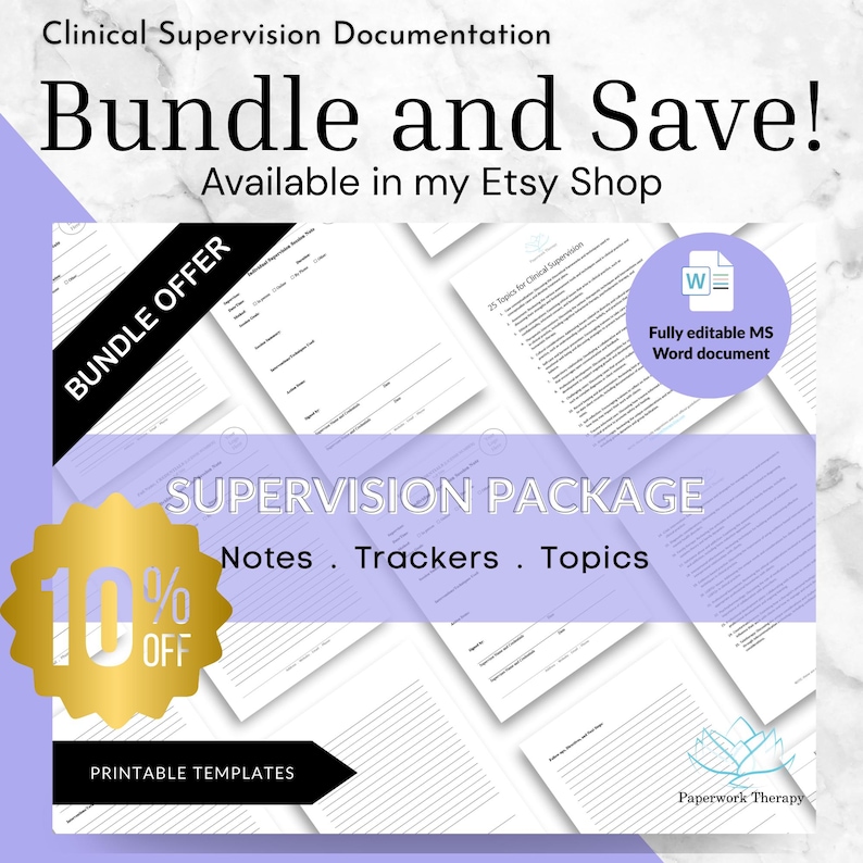 25 Supervision Topics - Clinical Supervision Forms - Etsy