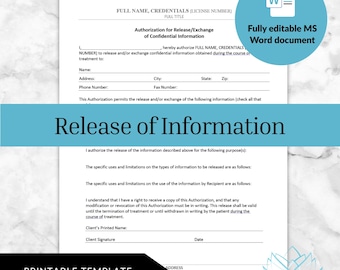 Release of Information - Psychotherapy Clinical Documentation