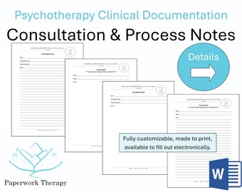 Therapy Forms - Consultation and Process Notes