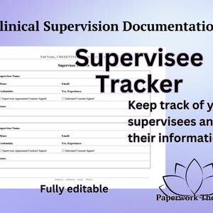 Supervisee Tracker - Clinical Supervision Form