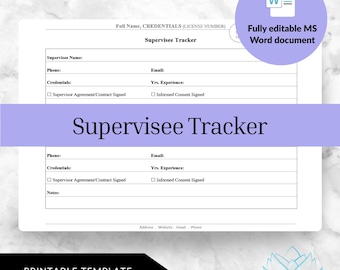 Supervisee Tracker - Clinical Supervision Form