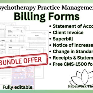 Billing Forms Package - Private Practice Management