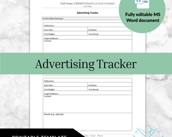 Advertising Tracker - Private Practice Management