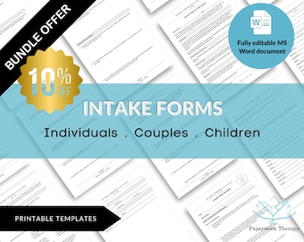 Intake Forms - Psychotherapy Practice Forms